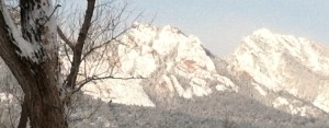Snow on the Flatirons